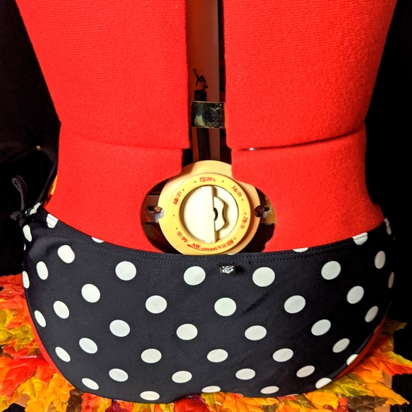 la Vie en rose aqua pin up 2 piece polka dot bathing suit dress - Picture 5 of 6